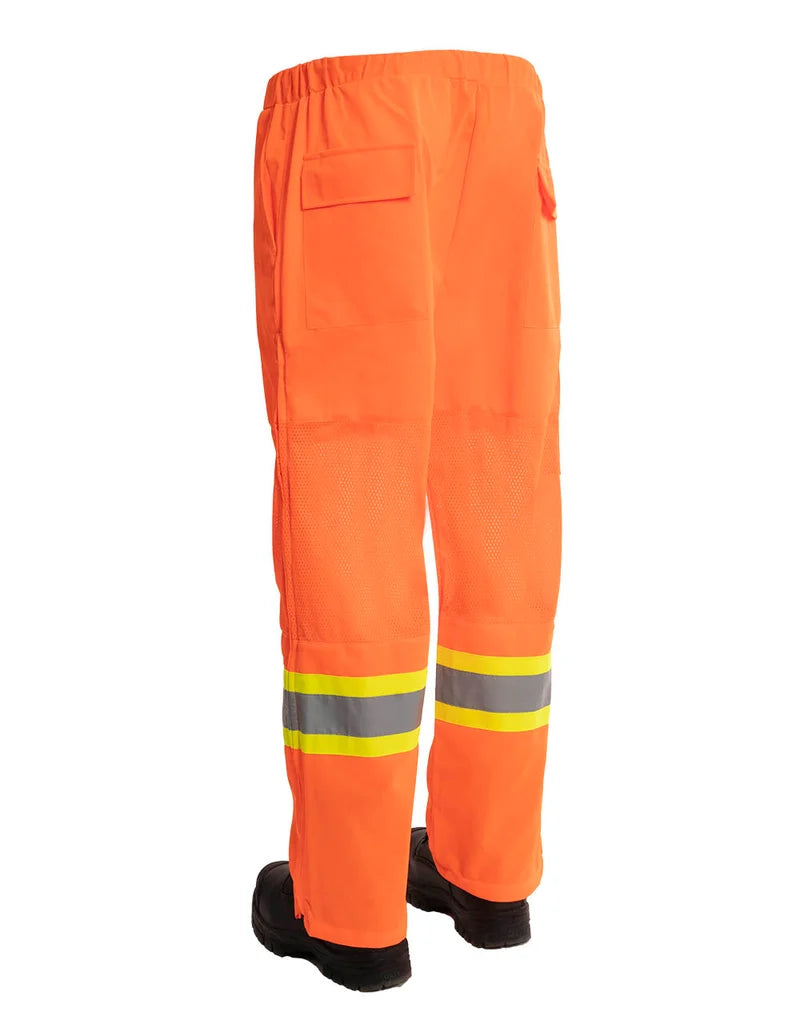 Forcefield Hi Vis Safety Tricot Traffic Pants with Vented Legs and Elastic Waist