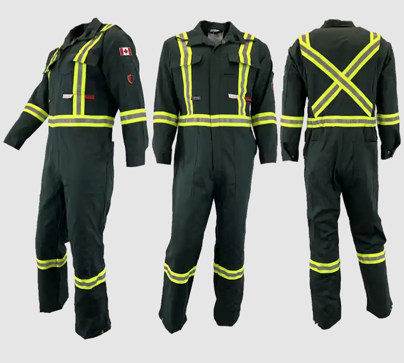 Atlas Guardian® FR / AR Summer Men's Coveralls 2" Stripe Green 1072GN