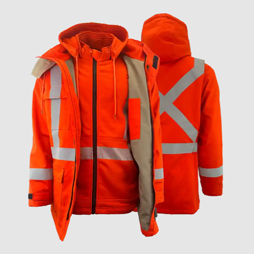 Atlas Guardian® FR/AR  3-In-1 Parka 2" Silver Stripe, Orange