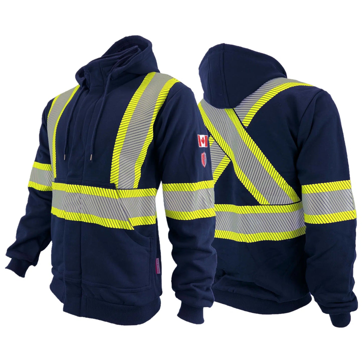 Atlas Guardian® FR/AR  Full Zip 4" Stripe Navy Blue Hoodie 402NB