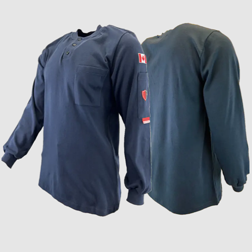 Atlas FR/AR Henley Shirts Navy Blue 403NB